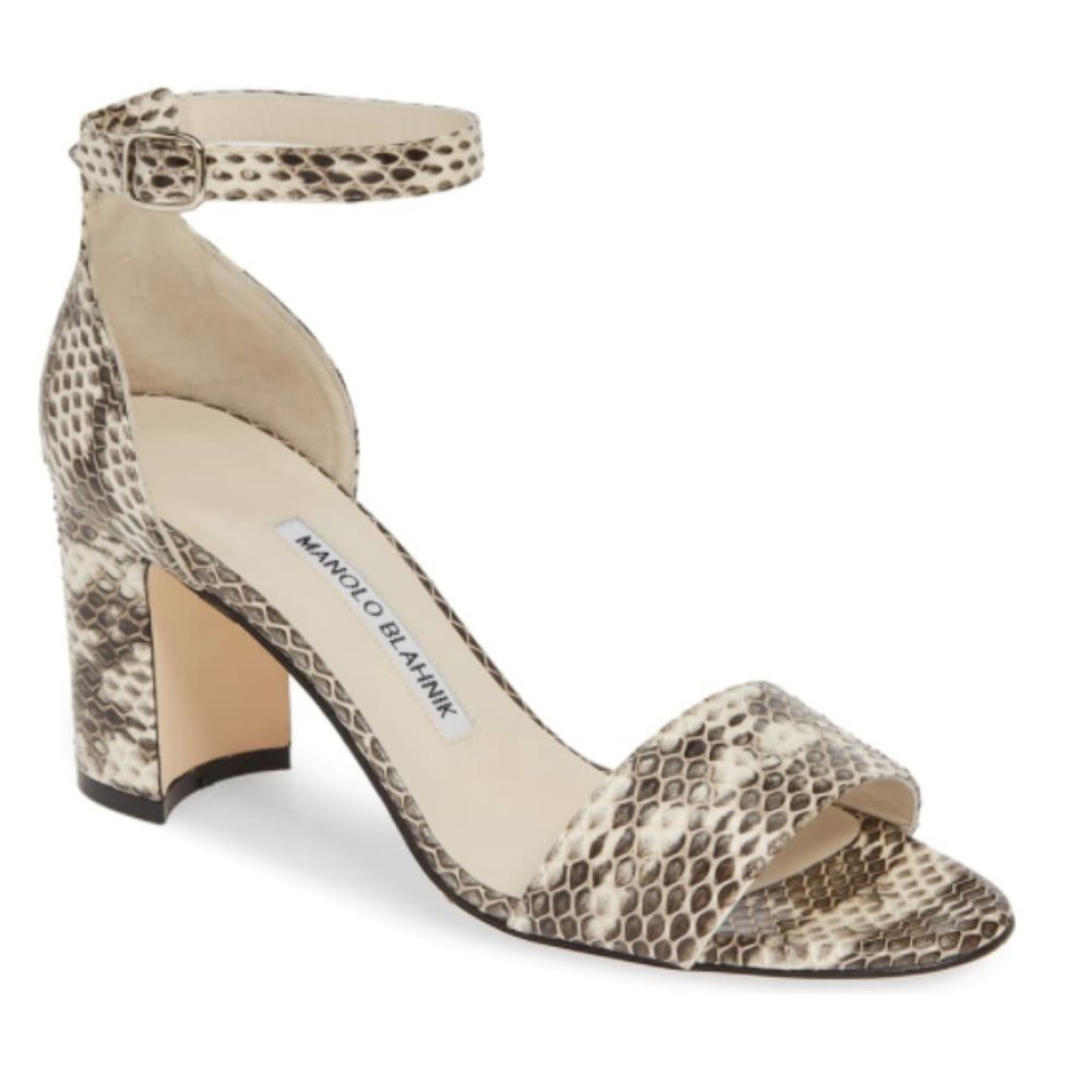 Manolo Blahnik Laurato Genuine Snakeskin Sandal